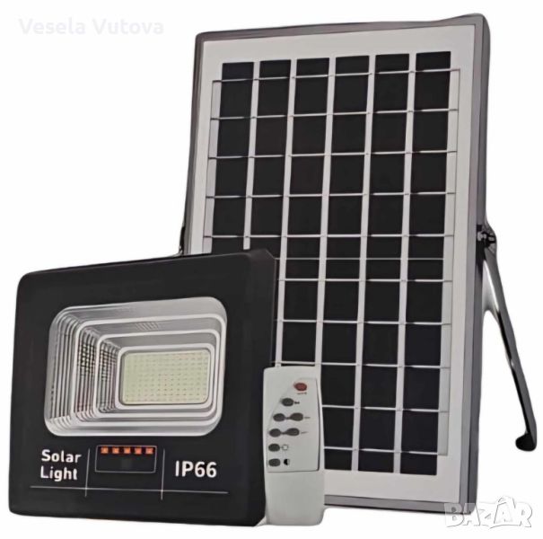 Комплект соларна лампа с дистанционно и соларен панел, 300W мощност,IP66!, снимка 1