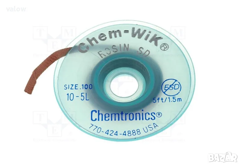 Медна ширмовка оплетка за разпояване Chemtronics 1,5m 2,8mm, снимка 1