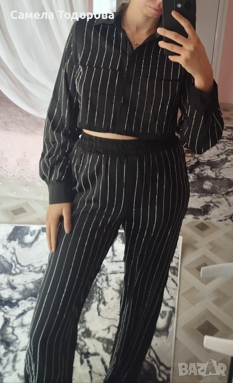 Уникален комплект от сатен с камъни, снимка 1