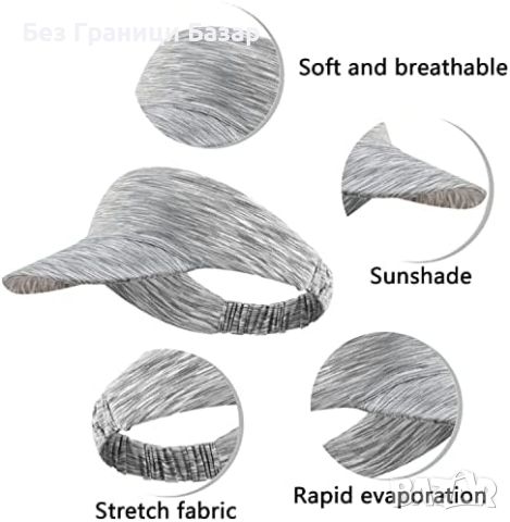 Нова Спортна Шапка с Козирка UV Защита, Бързосъхнеща, Регулируема - Ледена Коприна, снимка 4 - Шапки - 45368097