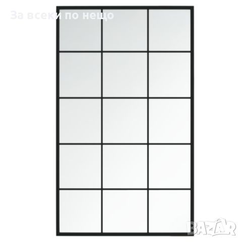Огледало за стена, черно, 100х60 см, метал, снимка 1 - Огледала - 45888282