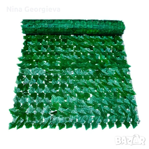 Ограда от зелени листа - панел за уединение с реалистичен вид 3 x 0,5 м, снимка 5 - Градински мебели, декорация  - 53853349