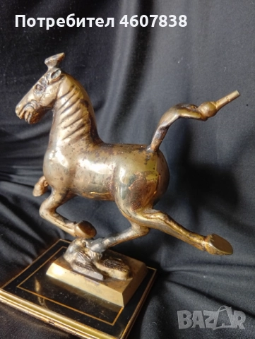 Скулптура  летящ кон бронз 18-19 см, снимка 8 - Статуетки - 52545277