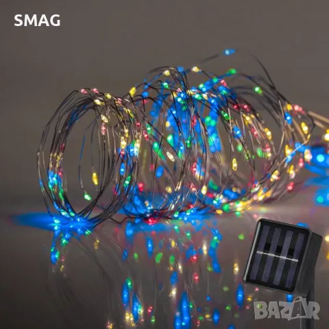 200 соларни LED медни лампи с 8 функции 19,9 м - многоцветни S_1232528