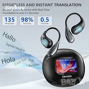 ERAZER XP7 - Слушалки с изкуствен интелект за превод в реално време за езиков преводач, снимка 1