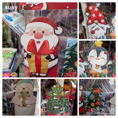 Коледни чинийки големи, коледни салфетки, чашки, торбички, кутийки, , снимка 6 - Декорация за дома - 42725962