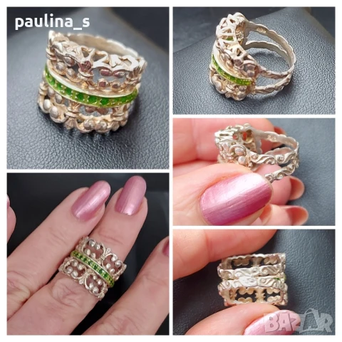 Винтидж / Антика / Стари сребърни пръстени , снимка 10 - Пръстени - 45914701