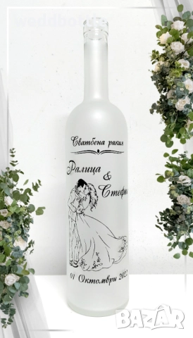 Сватбени бутилки, снимка 7 - Декорация - 51868600