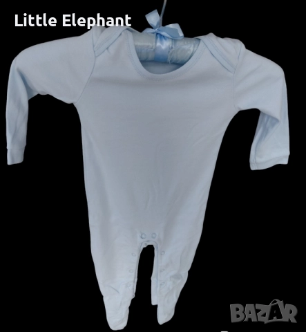 Цяла пижамка ромпъре за 9-12 месе мом,светло синьо,plein,Англия/нова