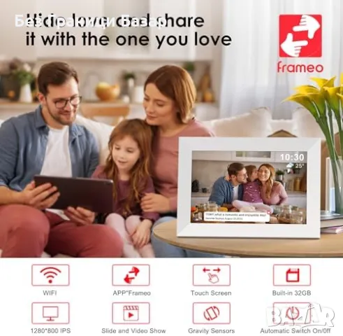Нова Дигитална рамка за снимки – 10.1”, тъч, WiFi, видео, Auto Rotate , снимка 2 - Други стоки за дома - 49876768