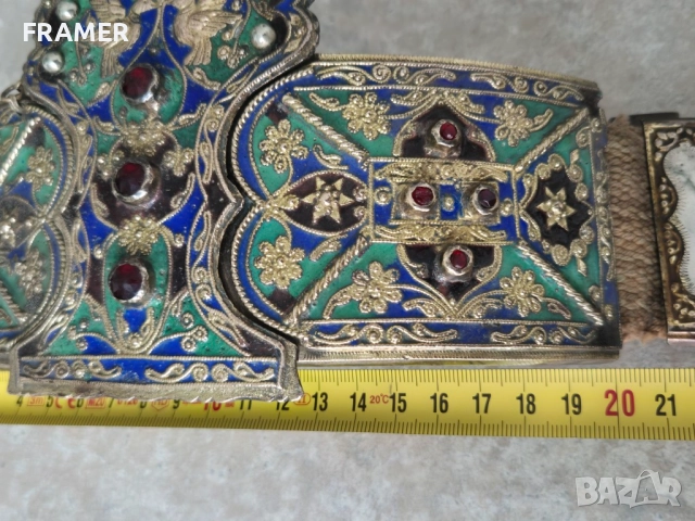220 годишен възрожденски сребърен колан Беломорска Тракия Дедеагач пафти пафта, снимка 15 - Антикварни и старинни предмети - 51863953