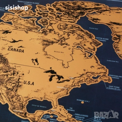 Скреч карта на света Deluxe: Най-добрият подарък за откриватели (XXL размер и детайлен дизайн) 1079, снимка 13 - Карти за игра - 53610801