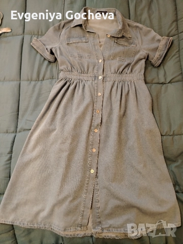 светлосиня дънкова рокля размер L, снимка 2 - Рокли - 52289039