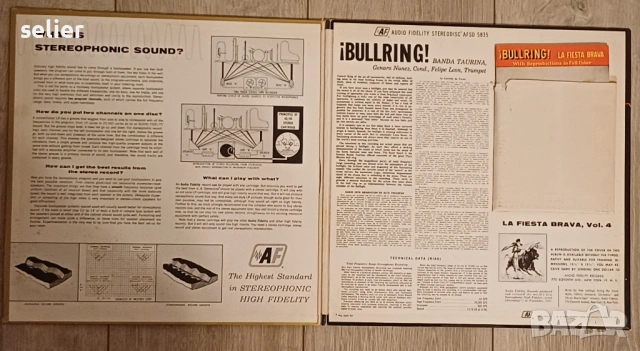 Banda Taurina ‎– ¡Bullring! Music Of The Bull Fight Ring, La Fiesta Brava Издание 🇺🇸 USA 1958г-GAT, снимка 3 - Грамофонни плочи - 53419717