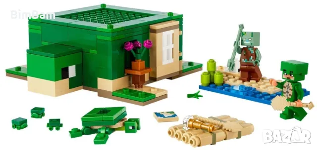 Конструктор LEGO® Minecraft 21254 - Къщата на костенурките на плажа / 234 части, снимка 2 - Конструктори - 48057978