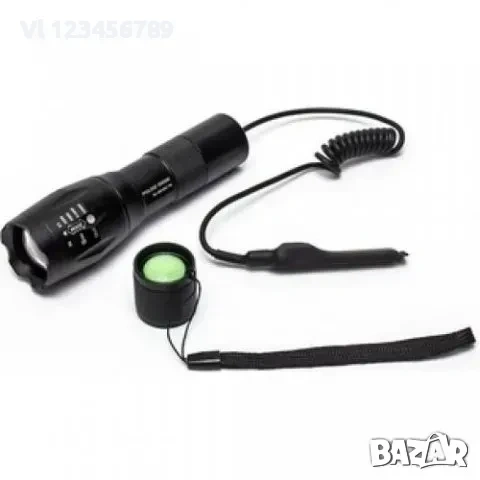 Ловен LED акумулаторен фенер BL-1831 + изнесен спусък+стойка 