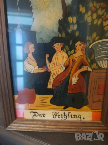 Картини  найвизъм лот рисувани върху стъкло дървени рамки , снимка 7 - Картини - 50474699