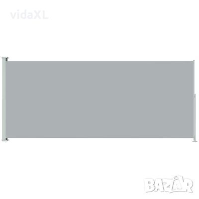 vidaXL Прибираща се дворна странична тента, 180x500 см, сива, снимка 1 - Паравани - 45886976