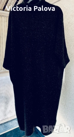 Топла черна рокля 100% вълна  COS Швеция  със speckled ефект, снимка 3 - Рокли - 52426857