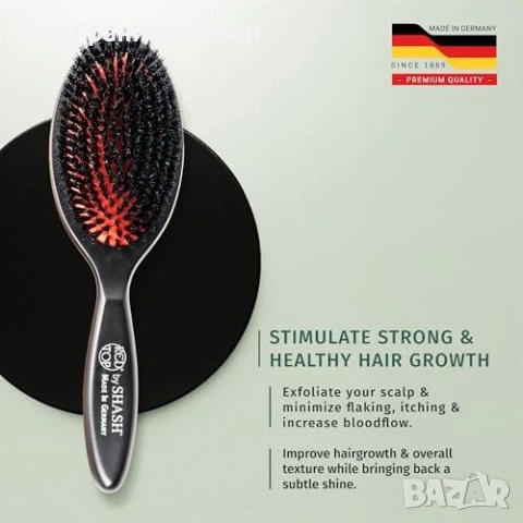 Нова Глиганска четка за фина/тънка коса, 100% естествен косъм, M SHASH, снимка 4 - Аксесоари за коса - 53571795