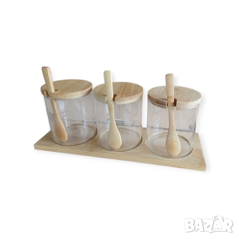 Бурканчета за подправки със стойка, бамбукови капачки и 36бр.BG етикети - 4 МОДЕЛА, снимка 6 - Кутии за съхранение - 49913519