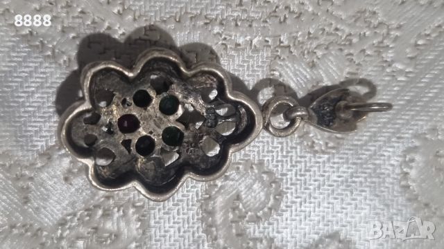 Vintage сребърна висулка 925 с , снимка 4 - Колиета, медальони, синджири - 46060606