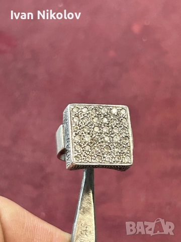 Дамски сребърен пръстен с цирконии