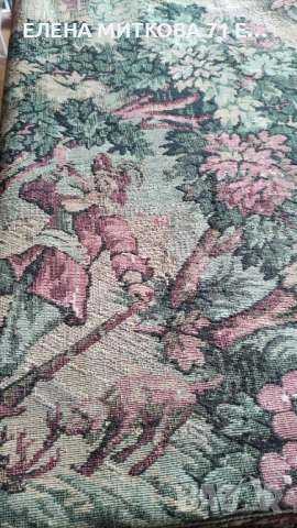 Тежка покривка за маса или диван/фотьойл с ловни сцени тъкана в жакардова техника, снимка 9 - Покривки за маси - 52596000