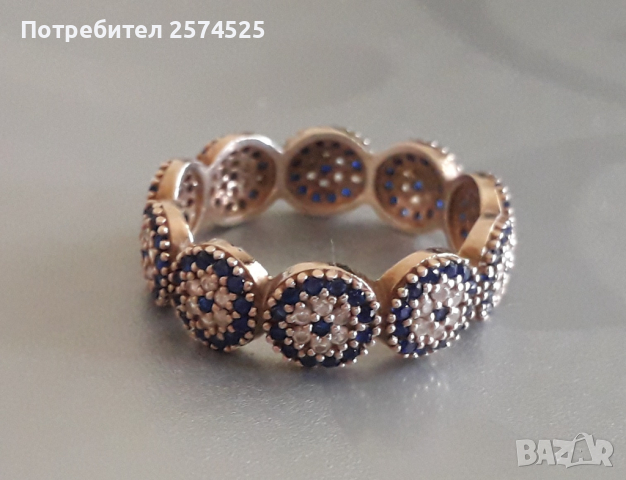 Вносен сребърен пръстен с циркони, снимка 2 - Пръстени - 45039950