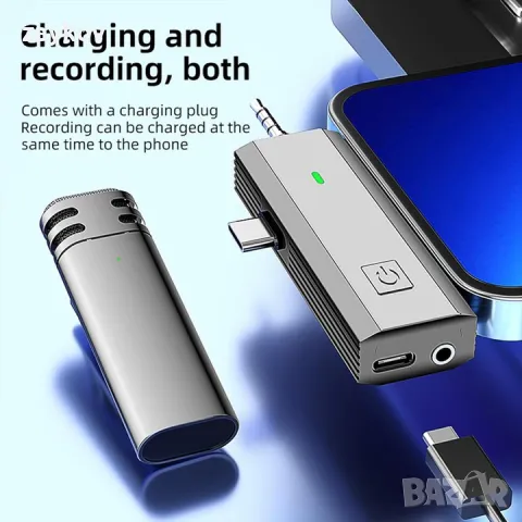 Комплект от 2 петлични микрофона, MOSMAOO, USB C,, снимка 3 - Друга електроника - 47696164