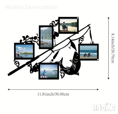Метална кутия за снимки с риболовен мотив | Персонализирано стеннo изкуство Ретро дизайн , снимка 6 - Антикварни и старинни предмети - 52654683