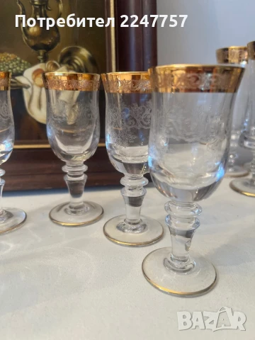 Кристални чаши за ракия Murano Medici, снимка 2 - Чаши - 51381425