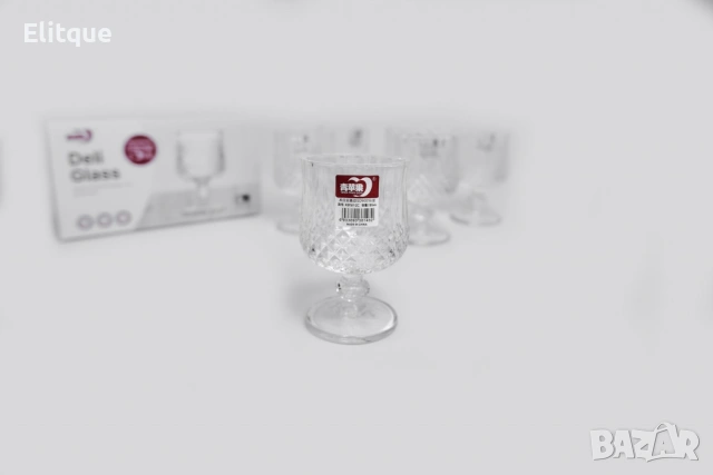 Комплект от 6 бр. чаши за вино със столчета за елегантно сервиране, снимка 4 - Чаши - 53120859