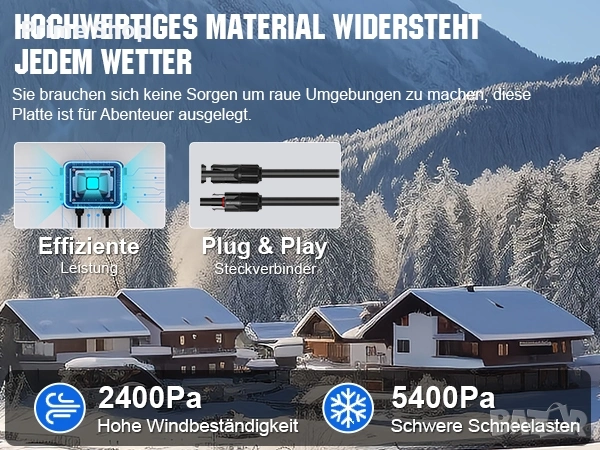 Монокристален Соларен Панел ECO-WORTHY, 170W, 12V , снимка 12 - Друга електроника - 53642788