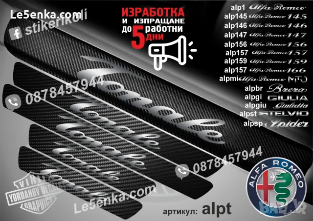 ПРАГОВЕ карбон Alfa Romeo Giulieta фолио стикери alpgiu, снимка 15 - Аксесоари и консумативи - 39049314