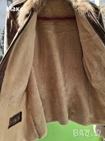 Кожено кафяво яке, снимка 3 - Якета - 53728352