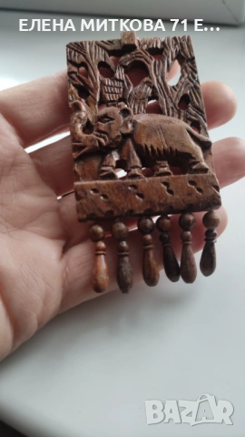 Старо дървено колие ръчна изработка, снимка 2 - Антикварни и старинни предмети - 53013736