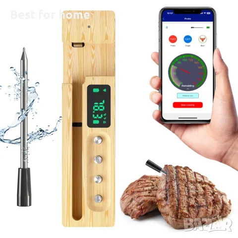 Bluetooth термометър за месо с LCD дисплей  и аларма CirSureas