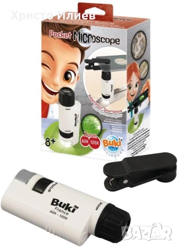 Джобен микроскоп Buki Sciences - С адаптер за смартфон, снимка 2 - Образователни игри - 52761819