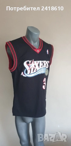 Mitchell & Ness Philadelphia NBA Allen Iverson #3  Mens Size  M НОВО!ОРИГИНАЛ! Мъжки Потник, снимка 9 - Спортни дрехи, екипи - 54142506