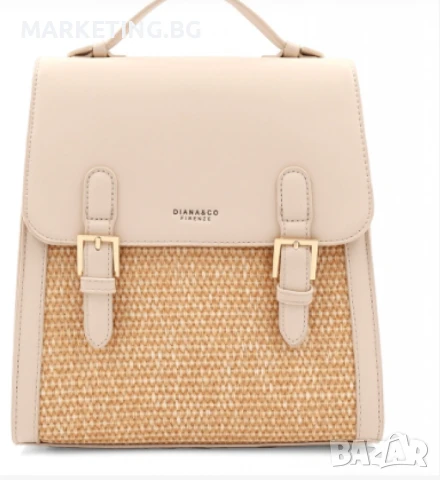 Кокетна дамска раничка, със сламени детайли, снимка 8 - Чанти - 50456875