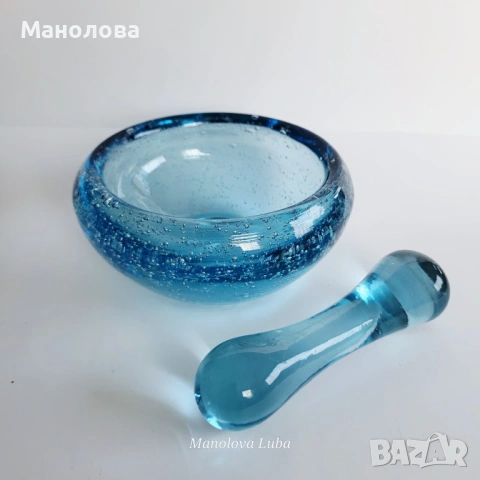 Колекционерско винтидж хаванче с чукало La Verrerie de Biot., снимка 3 - Други ценни предмети - 53868091