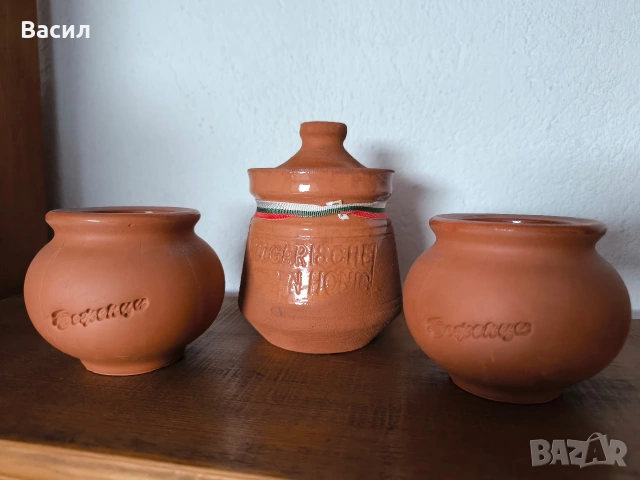 Традиционни битови гърненца за мед и кисело мляко (3 броя)