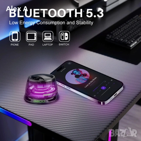 G200 RGB Bluetooth Колонка, снимка 6 - Bluetooth тонколони - 53052445