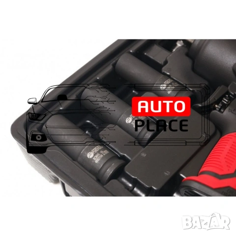 Пневматичен гайковерт с къс шпиндел 1450 Nм 1/2″ с вложки и куфар Forsage, снимка 4 - Други инструменти - 54048529