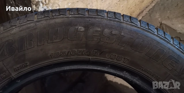 Продавам 2 броя летни гуми 185.65.15 на 1 сезон дот 2019 Brijiston , снимка 3 - Гуми и джанти - 53258277