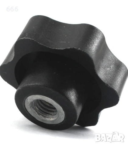 6 бр. M10 Звездовидна ръчна дръжка с женска резба, ръчно затягане, черна 48 мм, снимка 3 - Други стоки за дома - 53864795