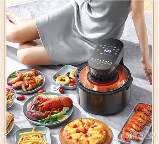 Air Fryer Уред за готвене без мазнина, 10л - Еър Фраер за Здравословно Готвене с Голям Капацитет, снимка 3 - Уреди за готвене на пара - 45353557