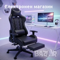 Геймърски стол с прибираща се подложка за крака и функция за масаж , снимка 2 - Геймърски - 53241657