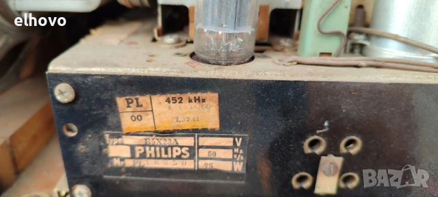Старо лампово радио Philips B5X23A, снимка 6 - Радиокасетофони, транзистори - 53910977